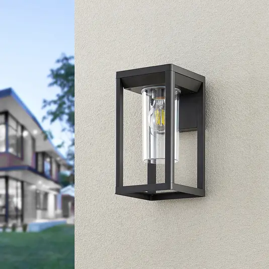 modern ip44 aluminum square box pc porch e27 outdoor wall sconce lights exterior wall mounted