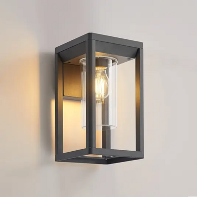 modern ip44 aluminum square box pc porch e27 outdoor wall sconce lights exterior wall mounted