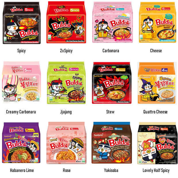 Hot Buldok South Korea Ramen Wholesale Price Hot Chicken Flavor Popular Halal Instant Noodles Hot Instant Noodles