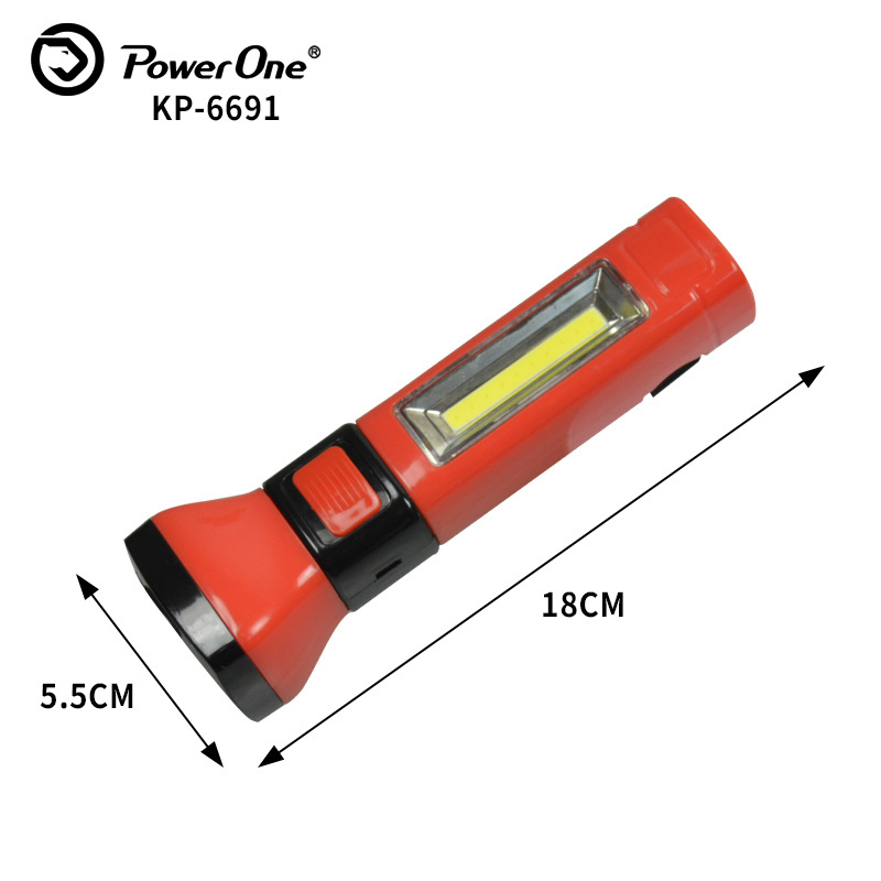 Brazil Socket High Power Torch Flashlight Plastic Brazil Plug COB Sidelight  LED Multi Function Rechargeable Camping Flashlight