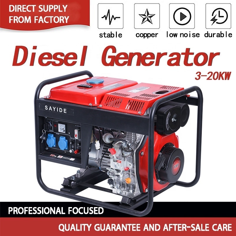 3/5.5/6.5/8/10KW small portable diesel generator set 220V single-phase 380V three-phase portable power generator