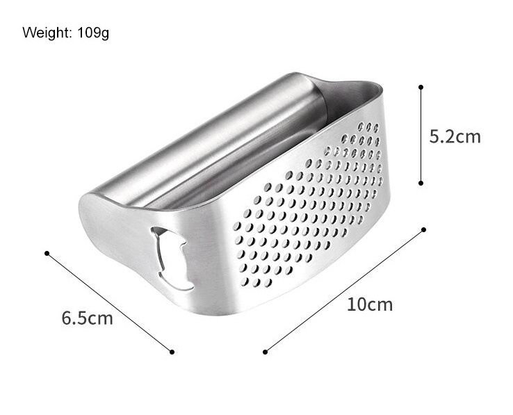 Stainless Steel 304 / 430 Garlic Press Manual Garlic Chopper Crusher Tool with Opener