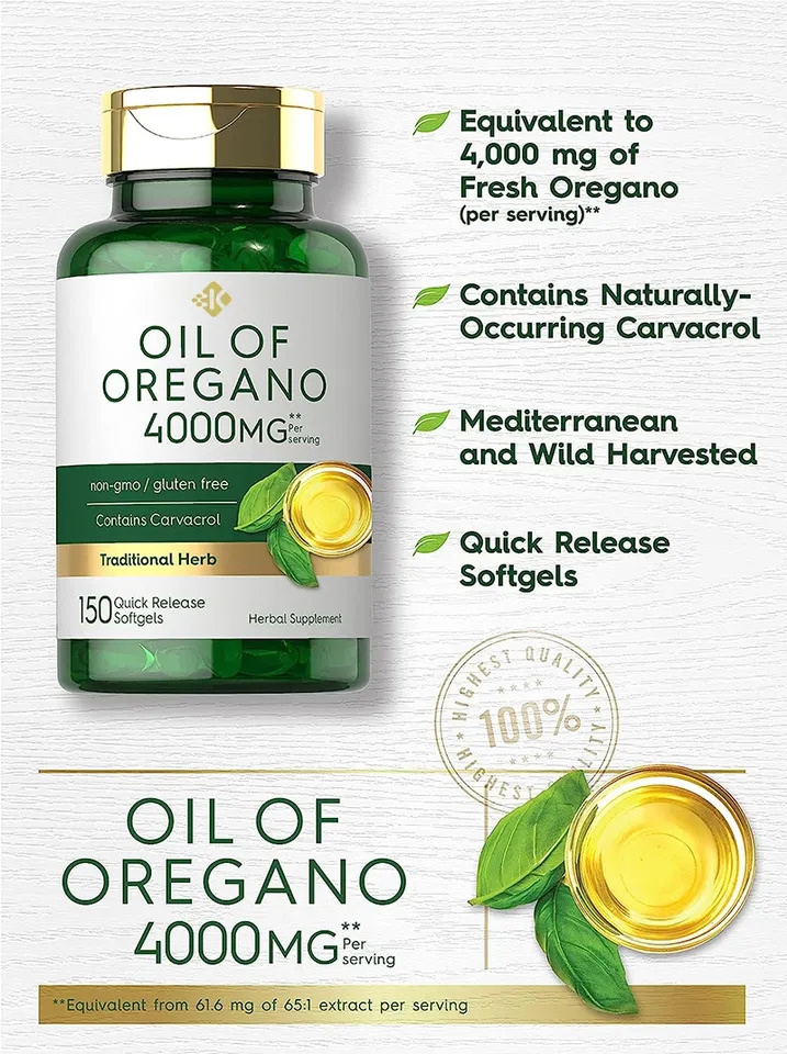 OEM/ODM/ Private Label Vegetarian All Natural Organic Oregano Oil Capsules Gluten-free Oregano Oil softgel capsules