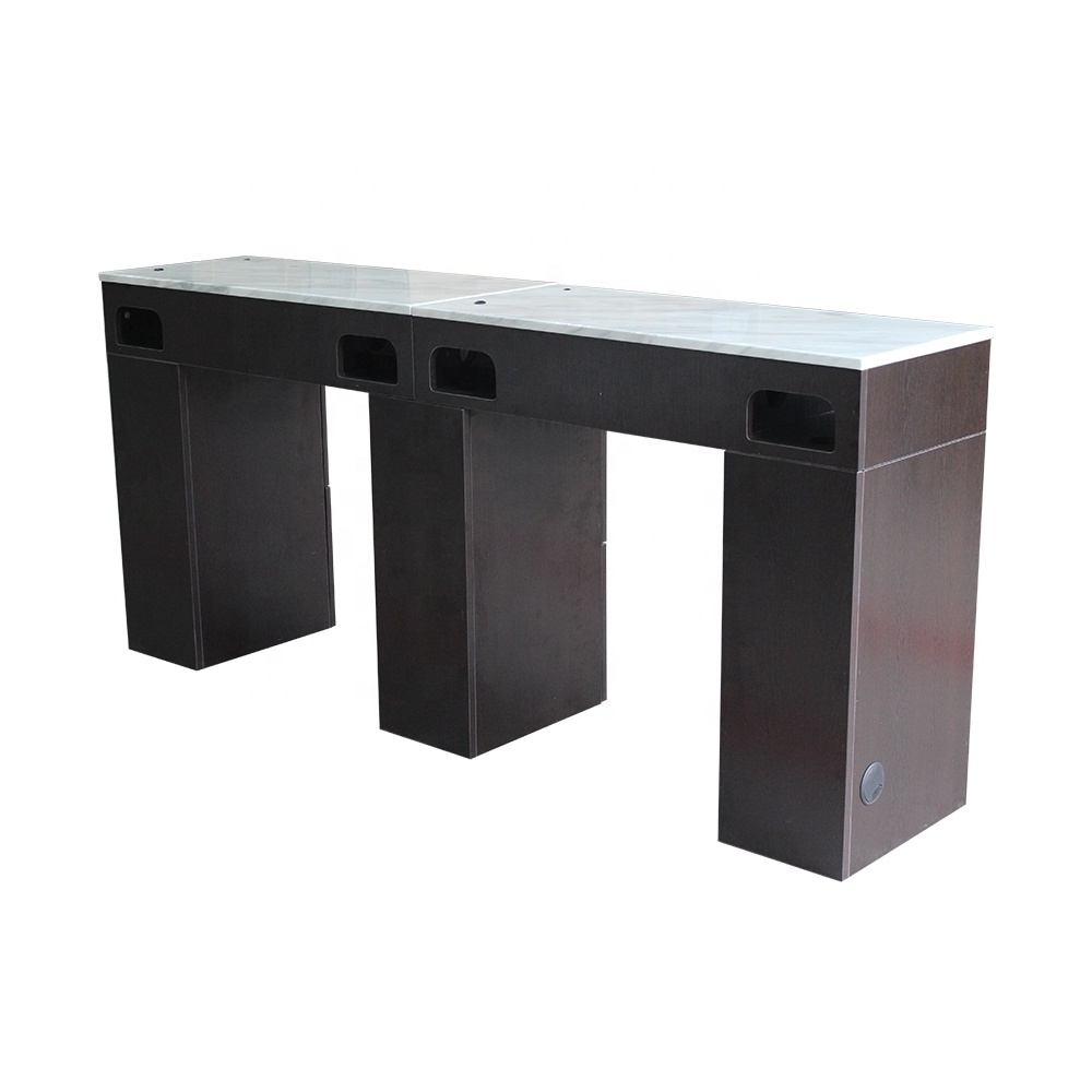 Wholesale Modern Luxury Spa Beauty Salon Furniture Vented Marble Top Double Manicure Nail Table