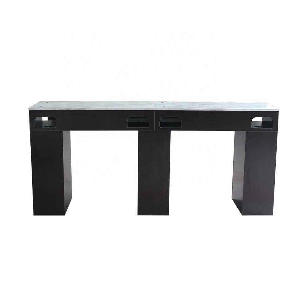 Wholesale Modern Luxury Spa Beauty Salon Furniture Vented Marble Top Double Manicure Nail Table