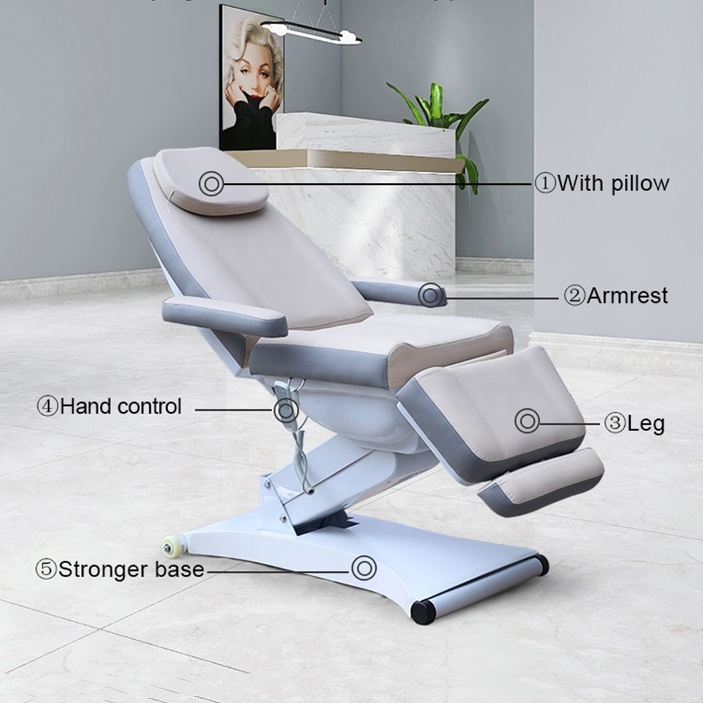 2024 Kangmei Therapy Beauty Salon 4 Electric Motors Beauty Treatment Rotation Massage Table Facial Bed Podiatry Aesthetic Chair