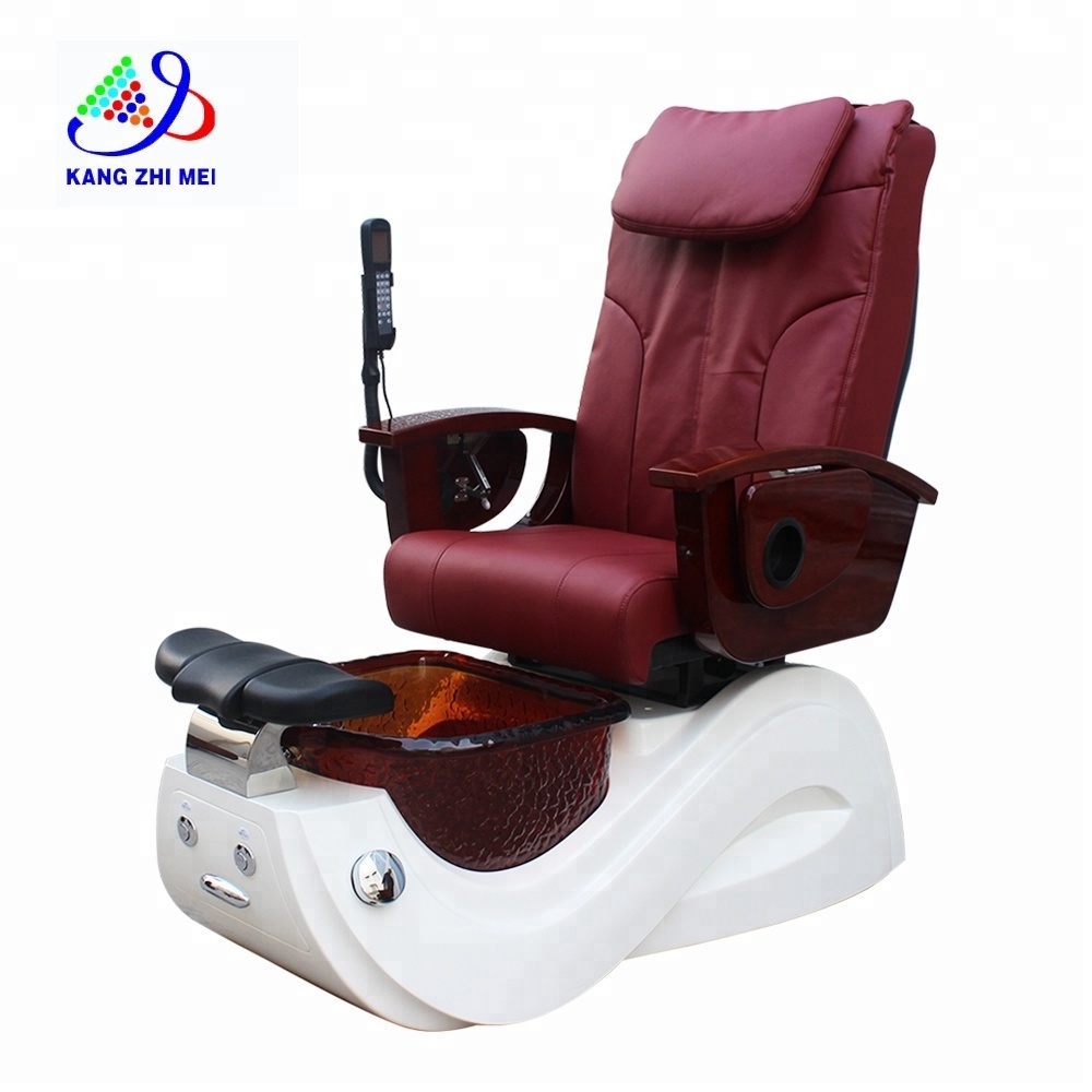 Modern Luxury Electric Pipeless Whirlpool Jet Foot Spa Joy Human Touch Massage Pedicure Chair with Glass Bowl