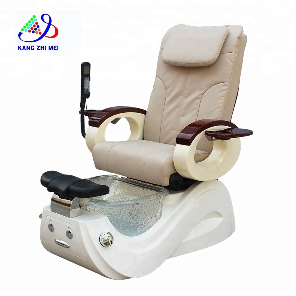 Modern Luxury Electric Pipeless Whirlpool Jet Foot Spa Joy Human Touch Massage Pedicure Chair with Glass Bowl