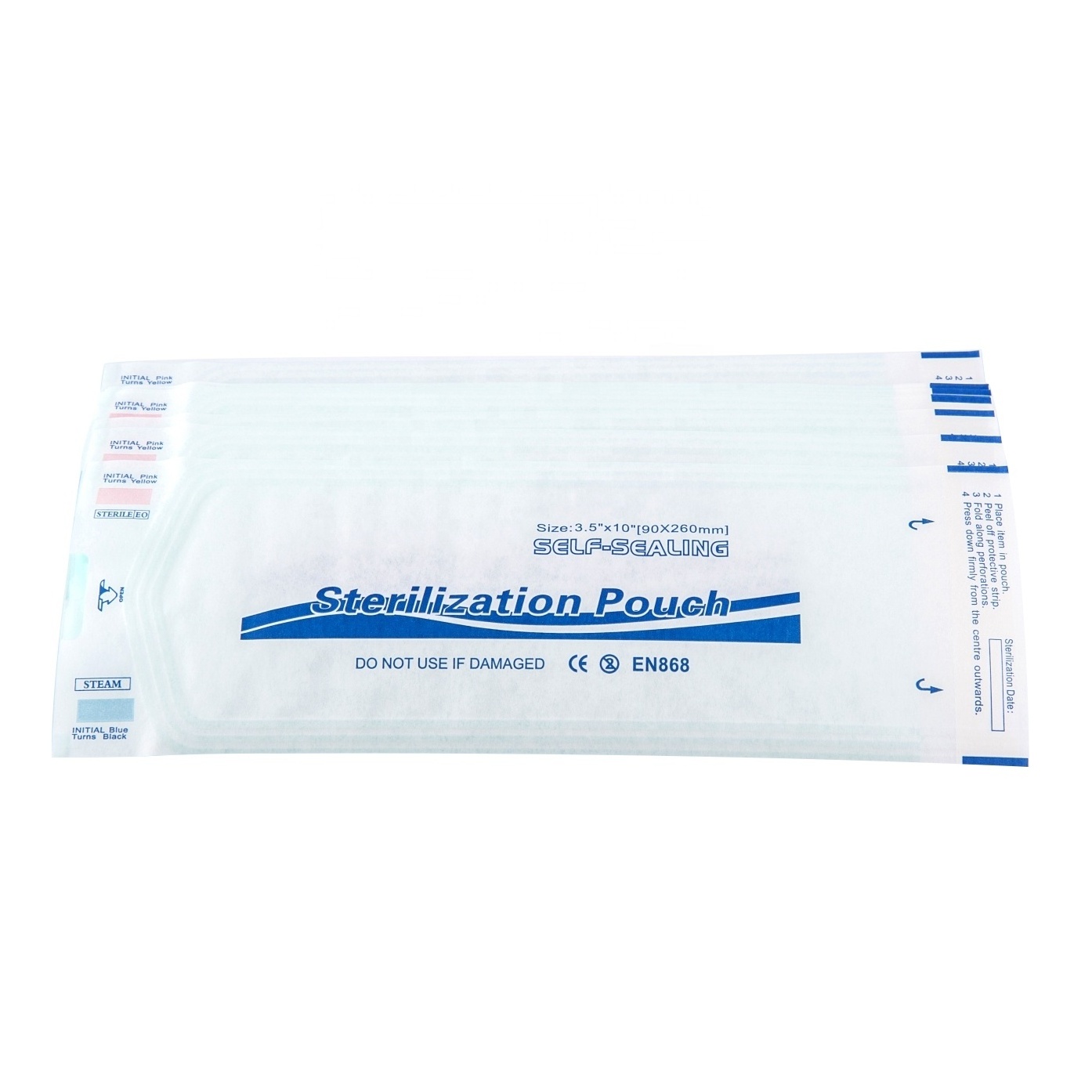 Waterproof hospital sterilization packing self sealing pouches medical autoclave package