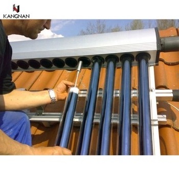 Pressure solar collector drain back with copper heating pipe evacuated tubes