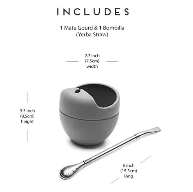 Hot Products Mateo Tea Cup Silicone Yerba Mate Gourd and Bombilla Set With Stainless Steel Straw