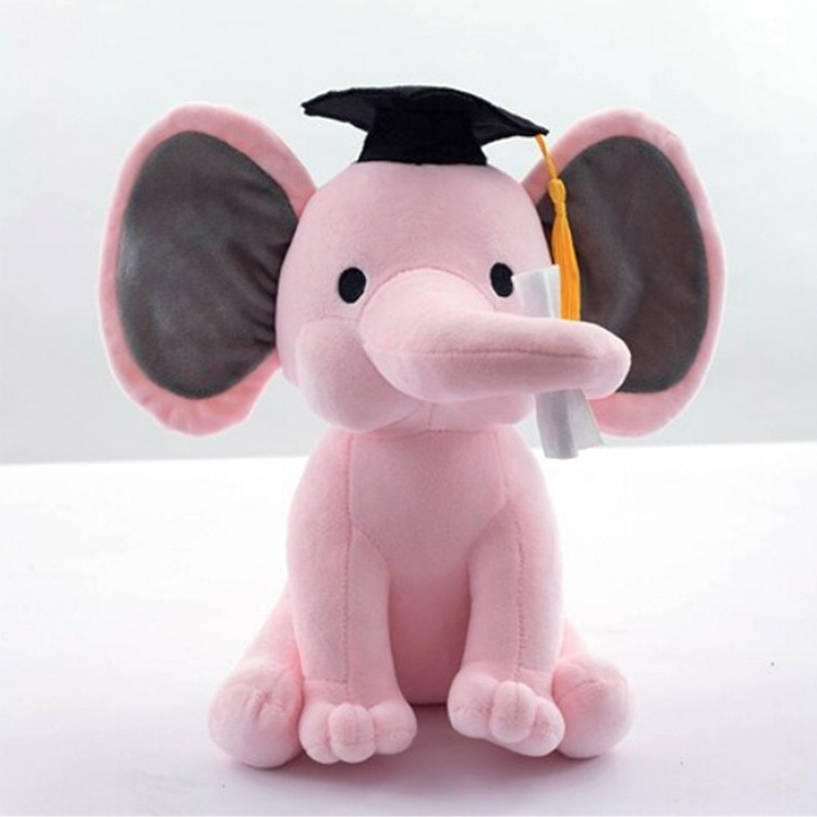 Cute Doctor Elephant Plush Doll Stuffed Graduation Baby Elephant