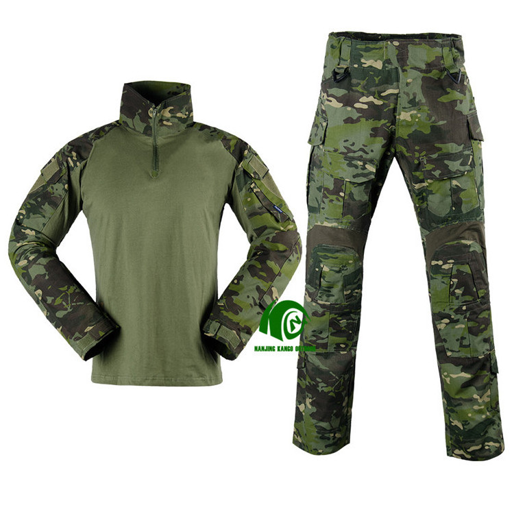 KANGO Factory make tiger stripe camouflage uniform long sleeve tactical uniform g3 frog suit