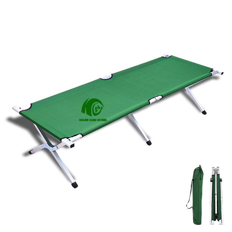 Kango Outdoor Aluminum Portable Adjustable bed Single Folding Camping Cot Bed With Magazine Bag