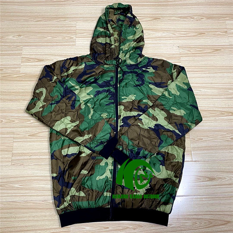 KANGO Camouflage Factory Made Water-resistant Woobie Hoodie with Zipper Warm Jacket