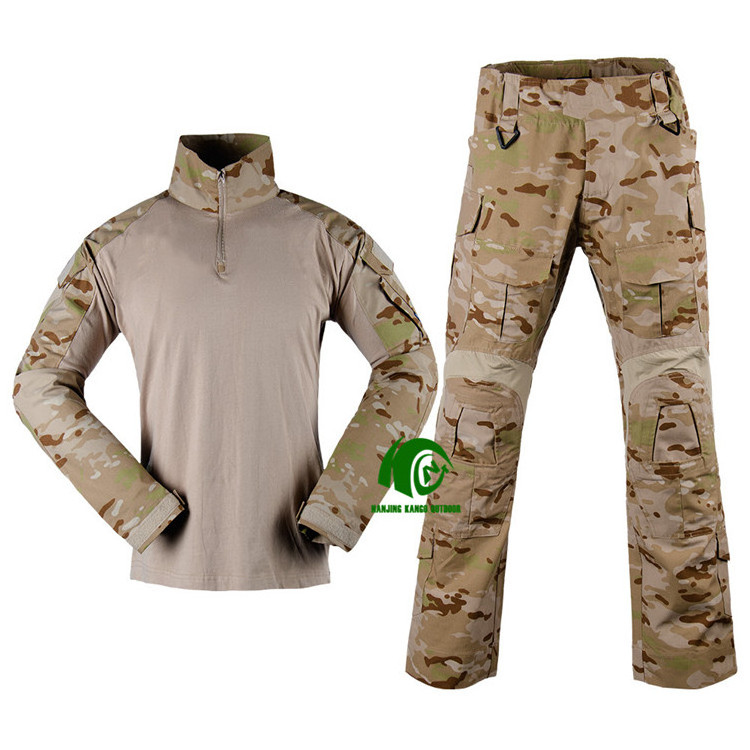 KANGO Factory make tiger stripe camouflage uniform long sleeve tactical uniform g3 frog suit