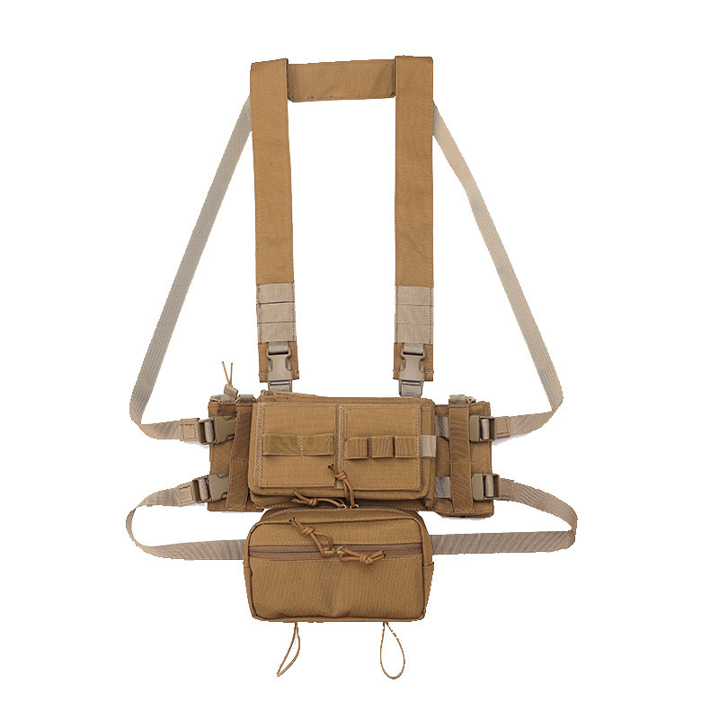 Kango Good Quality Molle Chest Rig Coyote Brown Harness Pack Chest Rig Bag Magazine Chest Rig