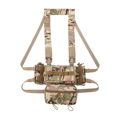 Kango Good Quality Molle Chest Rig Coyote Brown Harness Pack Chest Rig Bag Magazine Chest Rig