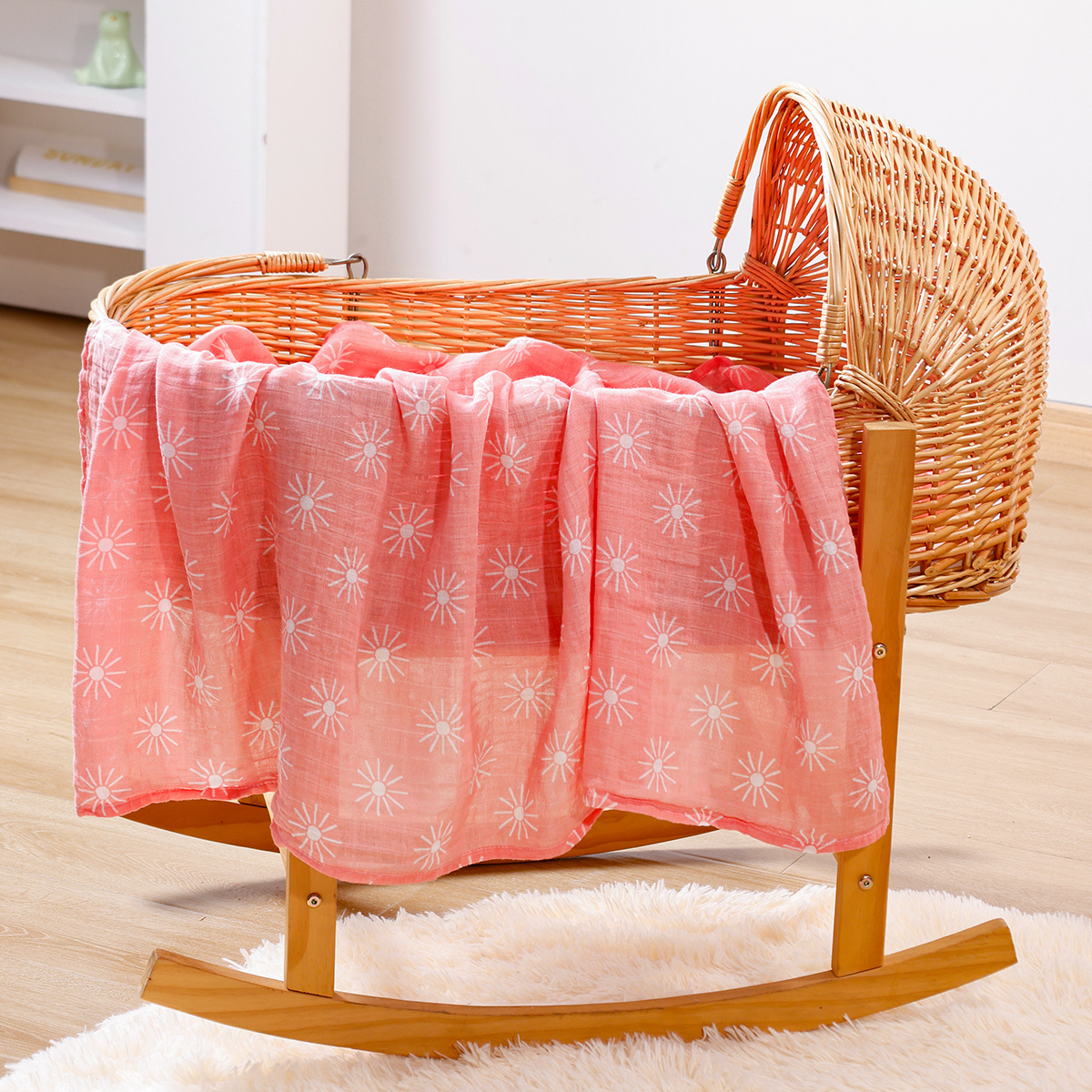 Kangobaby Newborn Security Blankets Summer 2 layers Baby Muslin Blankets Light Weight Baby Outside Bunny Blankets