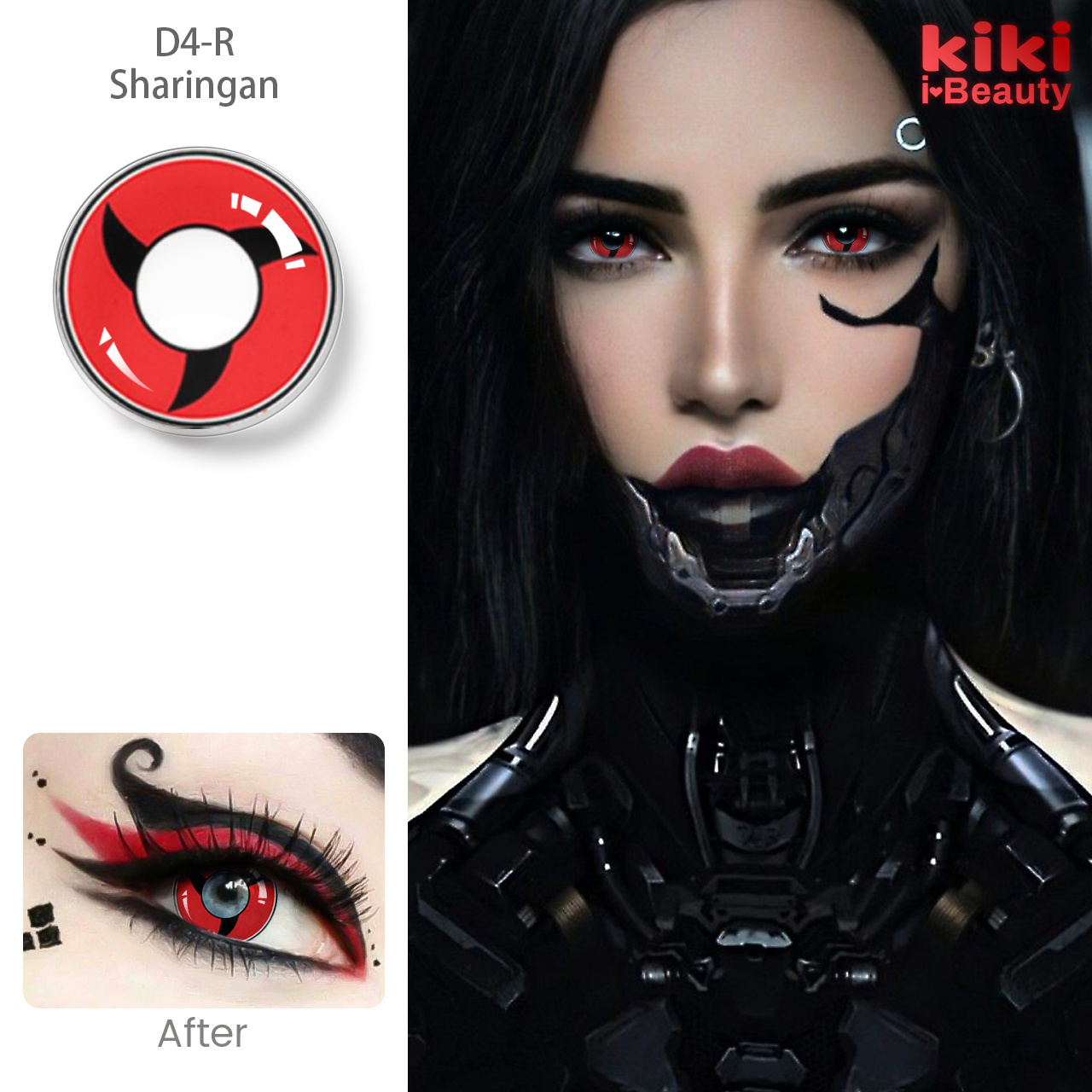 Yearly Use Sharingan Sasuke Crazy Cosplay Anime Halloween Party Accessories Colored Contact Lenses