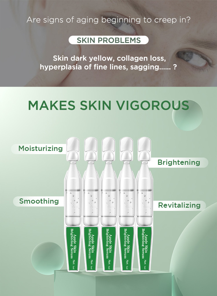 Stemcell Skin Care Organic Repair Anti Aging Whitening Apple Ampoule Stem Cell Serum For Skin Lightening Face Serum