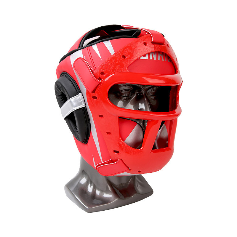 Martial Arts Head Guard With Plastic face guard boxing headguards Fight Training HeadGuards with guard