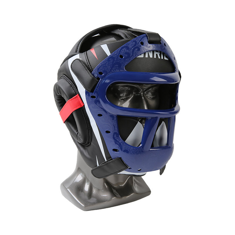 Martial Arts Head Guard With Plastic face guard boxing headguards Fight Training HeadGuards with guard