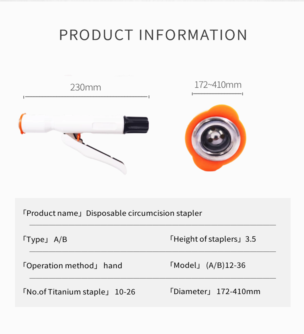 High Quality Disposable Circumcision Stapler With Ce Certificates Circumcision Device Male Circumcision Surgery