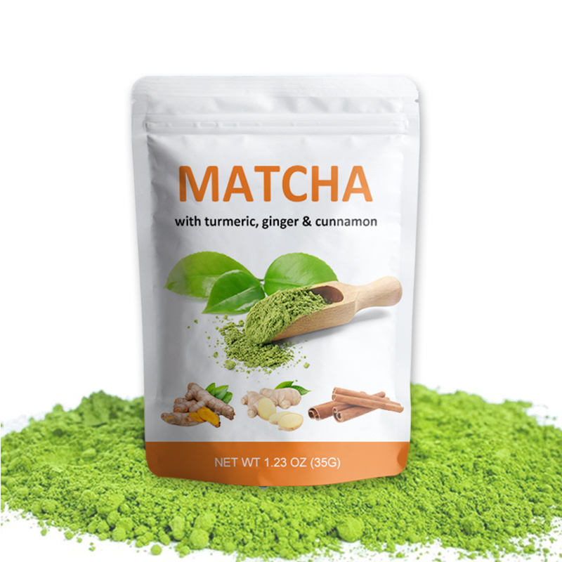 OEM Low MOQ Organic Top Instant Tea matcha green tea Blend Ginger Cinamon Turmeric Matcha Powder