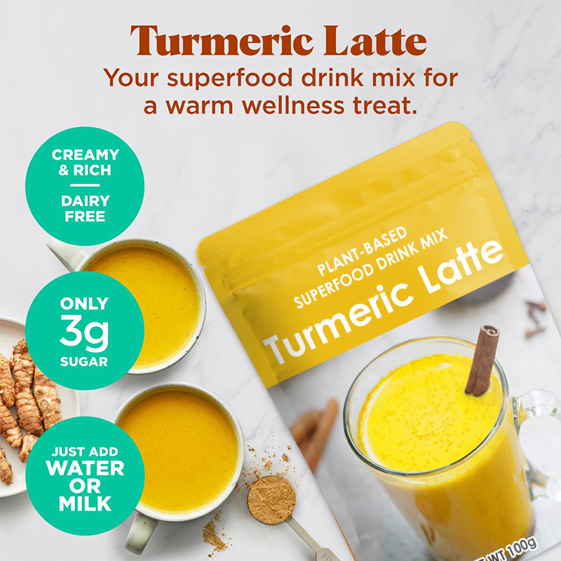 OEM Private Label  instant coffee  flavor organic turmeric ginger tea powder turmeric latte