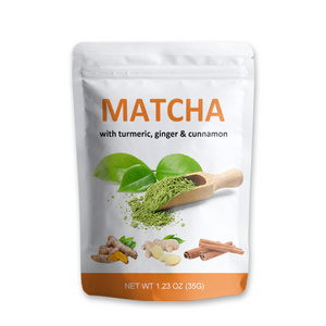 Private Label Low MOQ Organic ceremonial matcha green tea Blend Ginger Cinamon Turmeric Matcha Powder