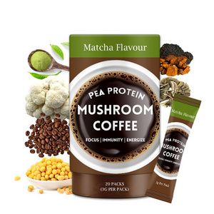 OEM Package  Lions Mane Chaga Pea protein Turkry Tail Matcha  flavour Mushroom Arabica Coffee Powder matcha powder