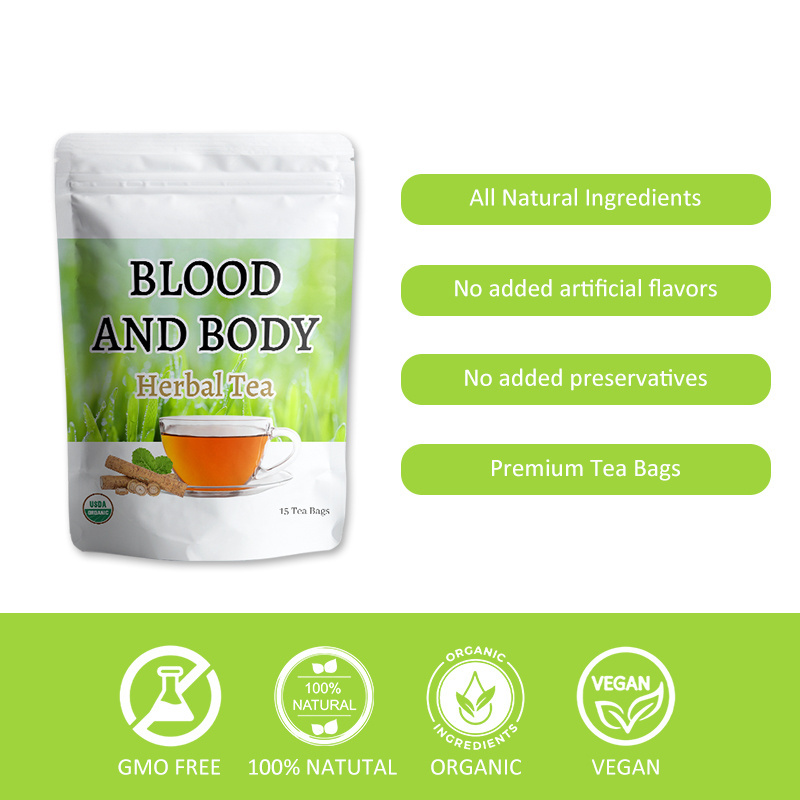 Blood and Body  Herbal Tea  Black Tea OEM package tea  blood sugar free fenugreek banana leaf