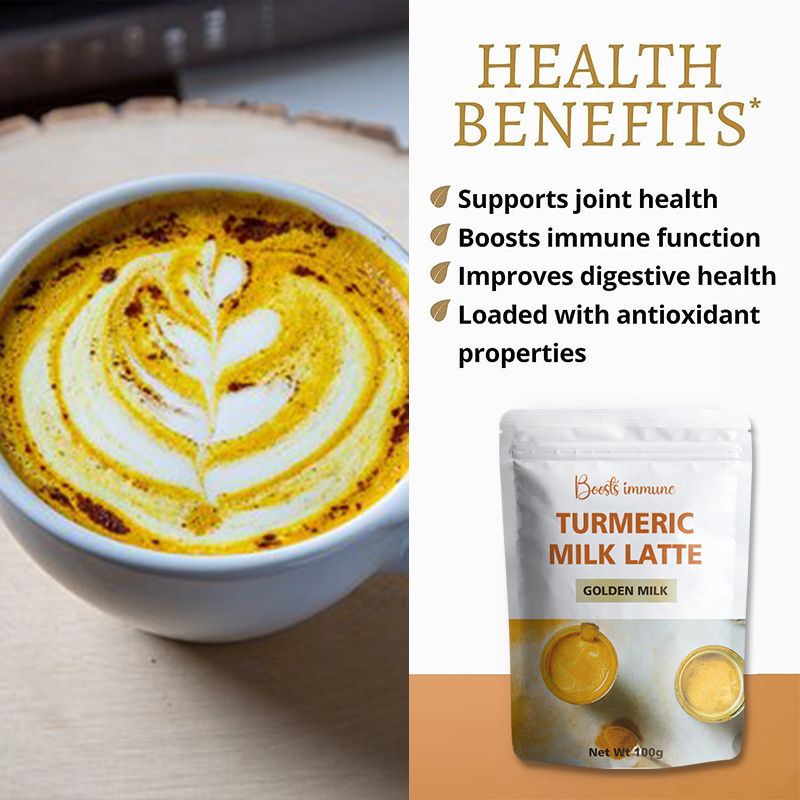 Private label Health supplement milk turmeric powder blend latte Smoothie Cooking ginger powder food spices