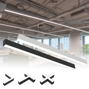 XIONGQI CCT Dimmable Aluminum Housing PC Cover Indoor Office Market Warehouse Linear Light 40 Watt Led Linear Pendant Light