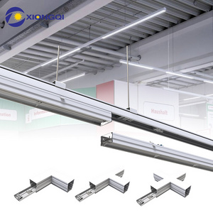 XIONGQI 170LM/W Aluminum PC Cover Track Linear Light System 24 50 60 Watt Led LInear Pendant Light