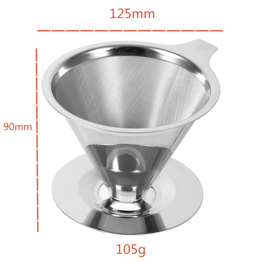 Pour Over Slow Drip Double Layer Coffee Maker 304 Stainless Steel Coffee Dripper Filter