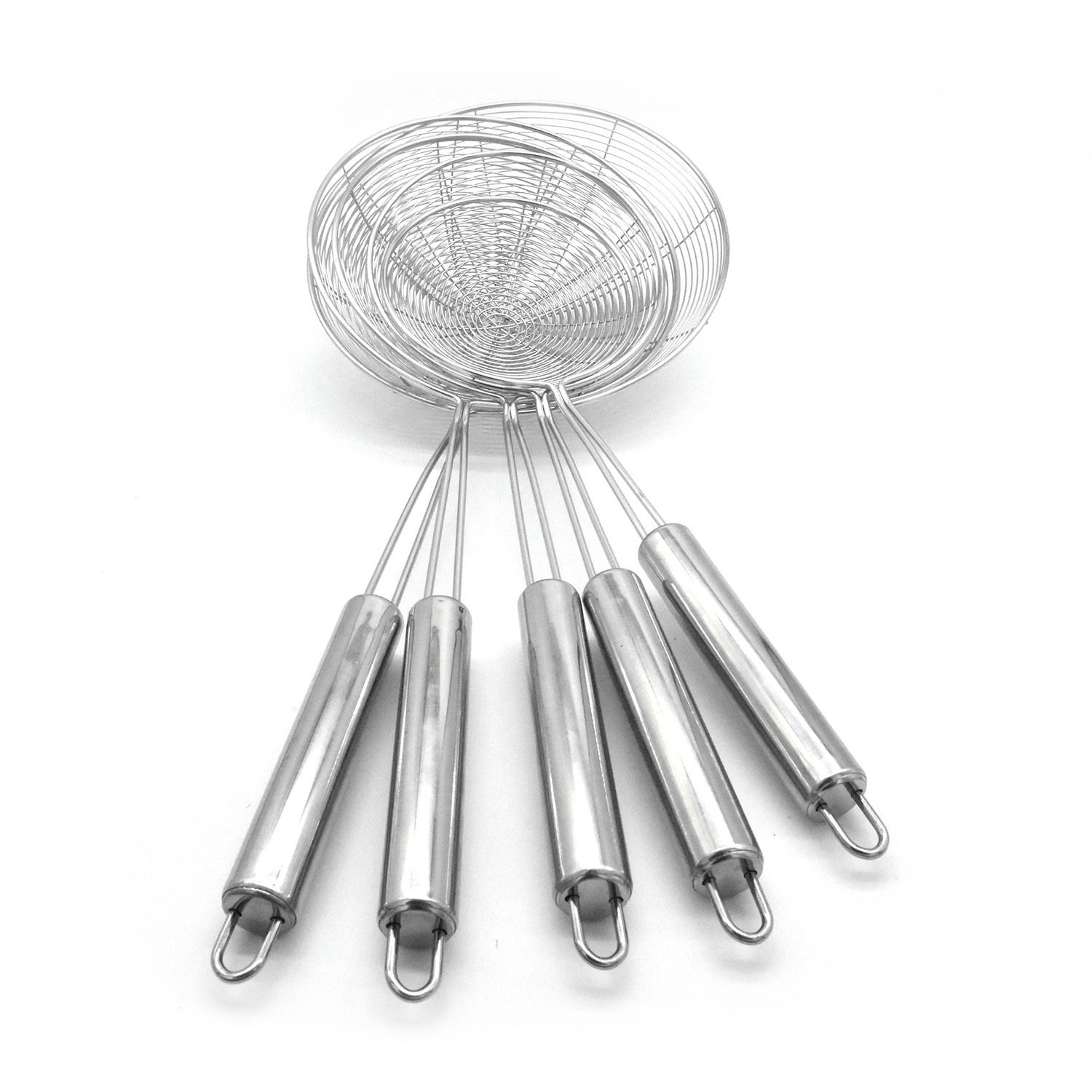 Household Kitchen Stainless Steel Spider Strainer Skimmer Ladle for Cooking and Frying Skimmer Spoon with Handle