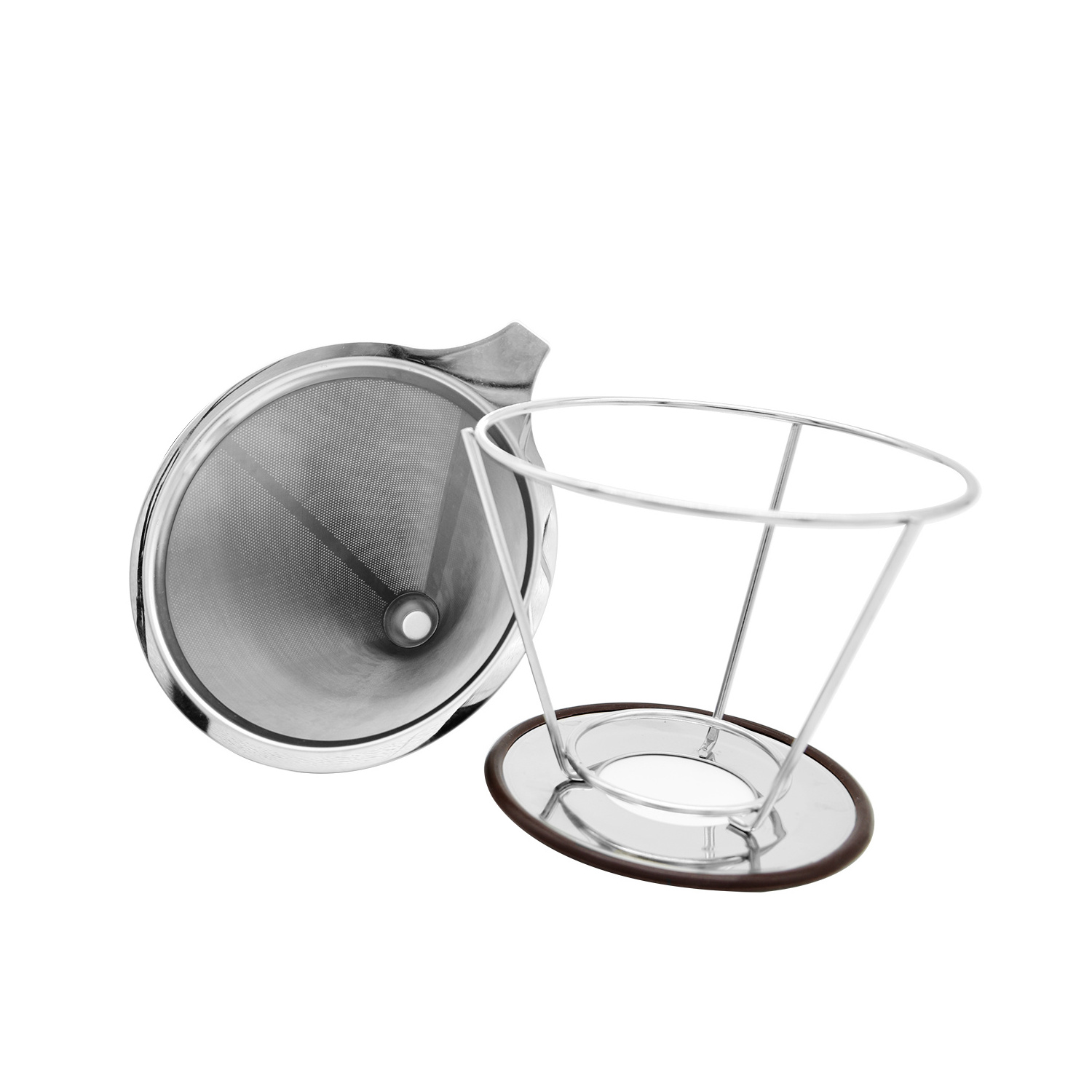 115mm 125mm Etching Mesh Double Layer Food Grade 304 Stainless Steel Drip Coffee Filter Basket For coffee filter machine