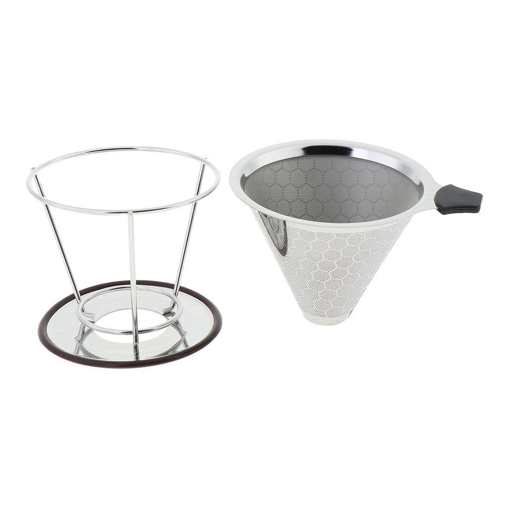 115mm 125mm Etching Mesh Double Layer Food Grade 304 Stainless Steel Drip Coffee Filter Basket For coffee filter machine