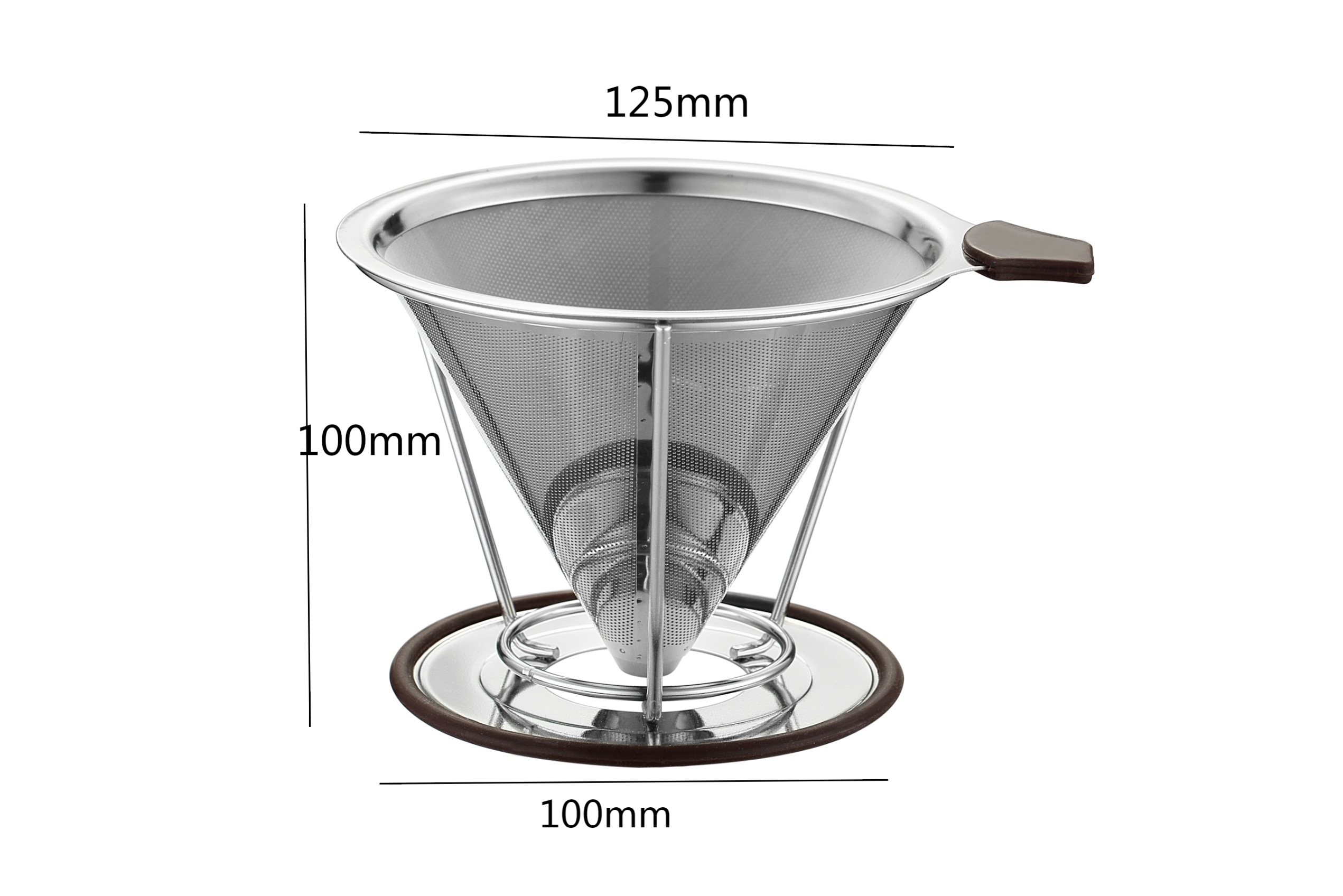 115mm 125mm Etching Mesh Double Layer Food Grade 304 Stainless Steel Drip Coffee Filter Basket For coffee filter machine