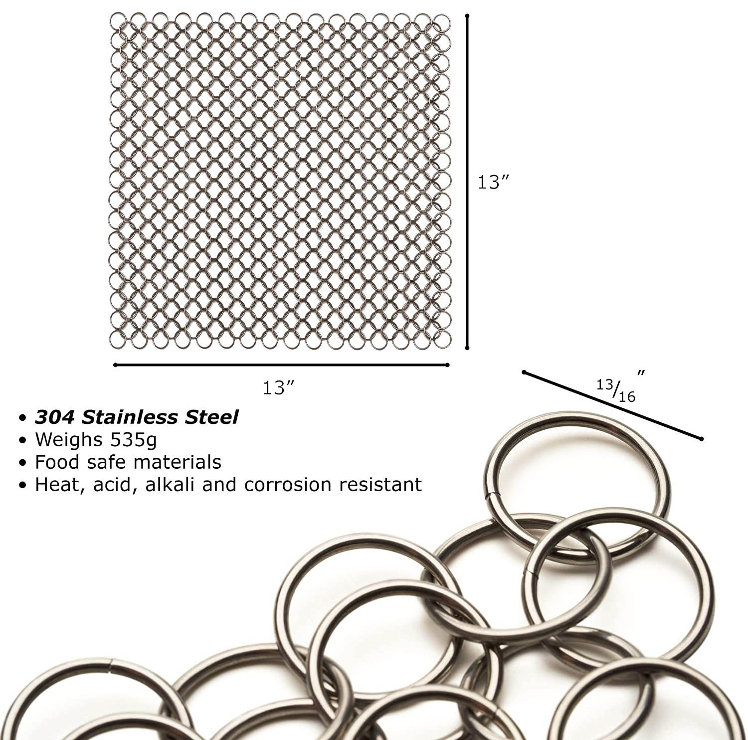 Kitchen Accessories 304/316 Stainless Steel Mesh Chain Net Sous Vide Sinker Weight for Slow Vacuum Cooking