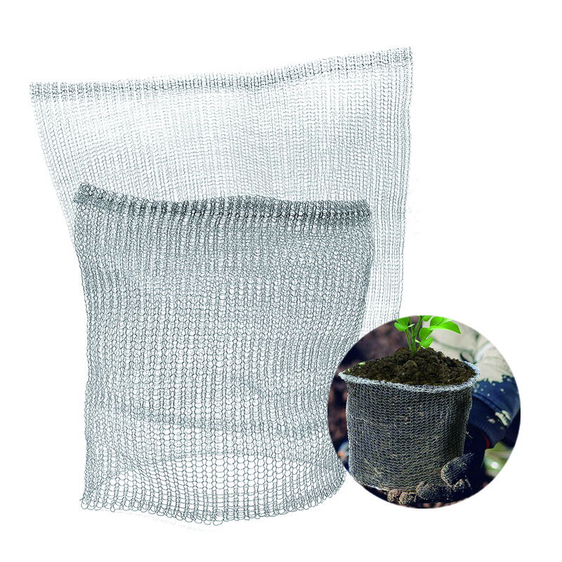 Tree Guard Root Barrier Plant Protectors Gopher Wire Basket Stainless Steel Metal Plant Mesh Bag for Root Protection