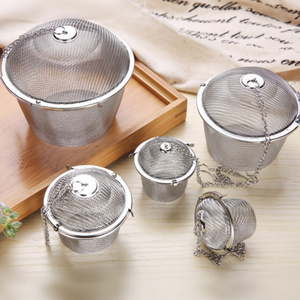 4.5cm Silver Reusable 304 Stainless Mesh Herbal Ball Tea Spice Strainer Tea kettle Locking Tea Spice Filter Infuser