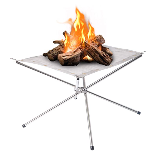 22 inch Portable Outdoor Fire Pit, Stainless Steel Fire Pit for Camping