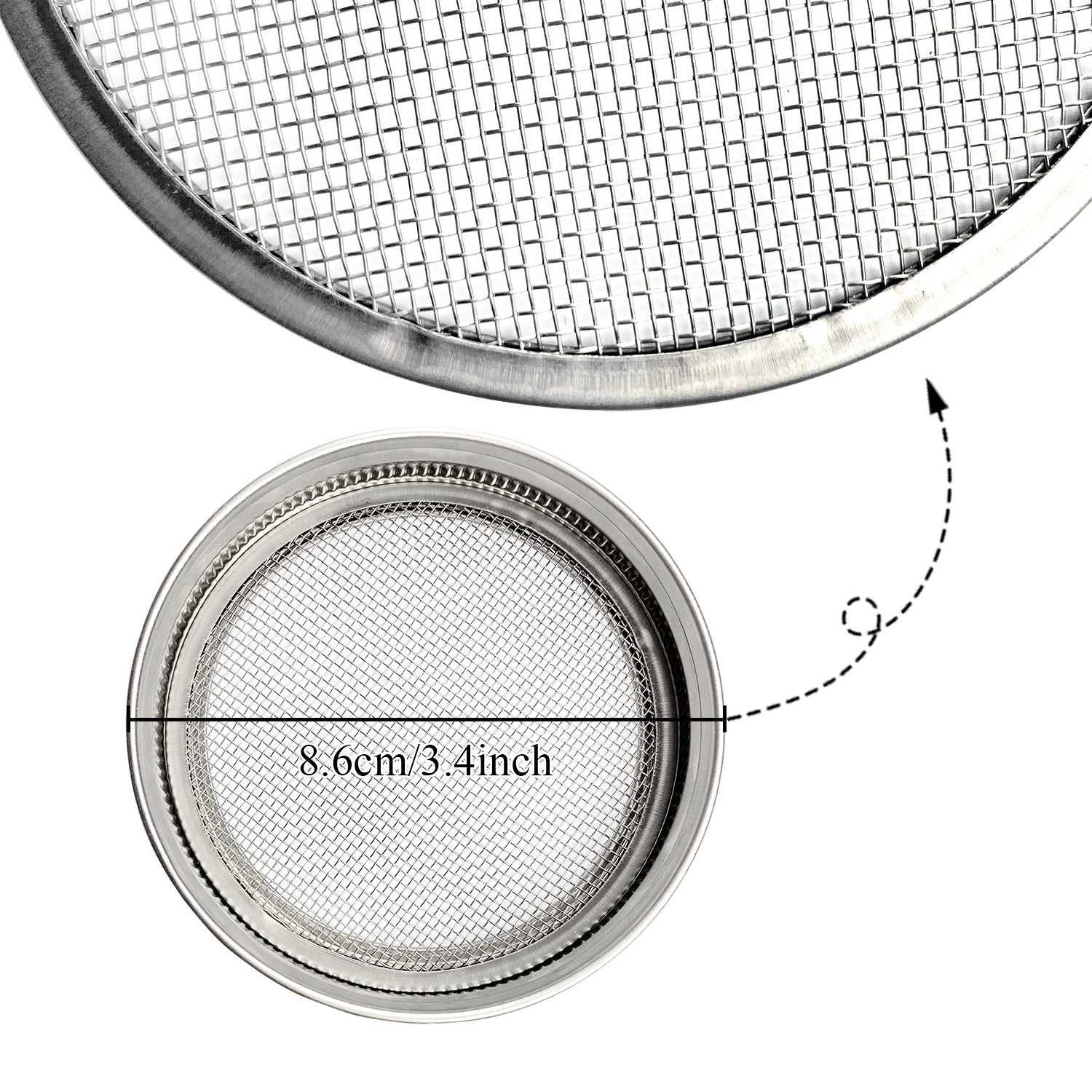 Stainless Steel Organic Seeds Sprouting Jar Mesh Screen Lid Kit For Wide Mouth Mason Jars Making Organic Bean Sprout Seeds