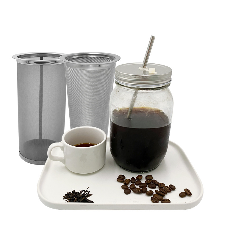 24x110 Mesh 8x15cm 304 Stainless Steel Dutch Wire Mesh Cylinder Cold Brew Coffee Filter