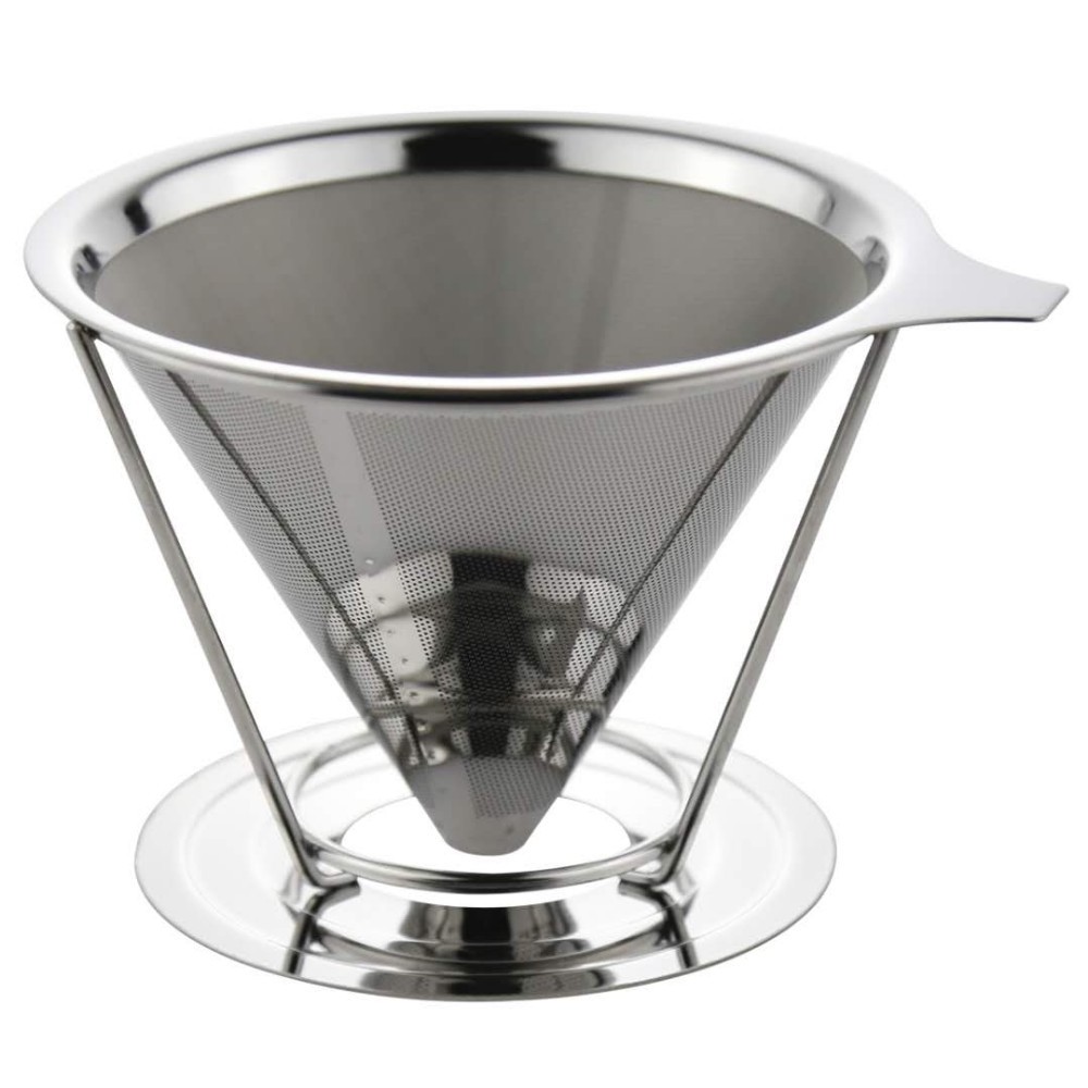 Hot Sales Worldwide Stainless Steel Coffee Filter Cone/clever Coffee Dripper /drip Coffee Maker With Holder