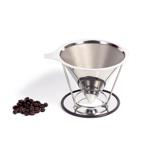 Hot Sales Worldwide Stainless Steel Coffee Filter Cone/clever Coffee Dripper /drip Coffee Maker With Holder