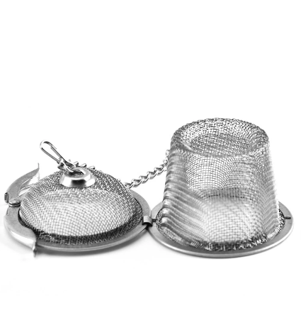 4.5cm Silver Reusable 304 Stainless Mesh Herbal Ball Tea Spice Strainer Tea kettle Locking Tea Spice Filter Infuser